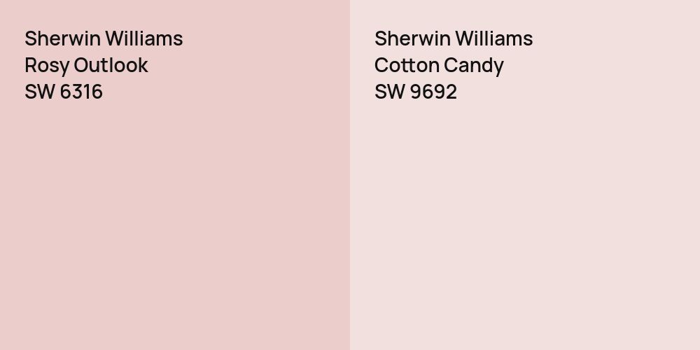 Sherwin Williams Rosy Outlook vs. Sherwin Williams Cotton Candy