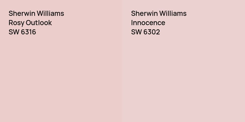 Sherwin Williams Rosy Outlook vs. Sherwin Williams Innocence