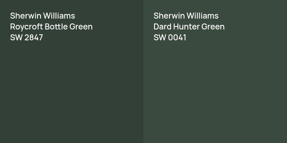 Sherwin Williams Roycroft Bottle Green vs. Sherwin Williams Dard Hunter Green