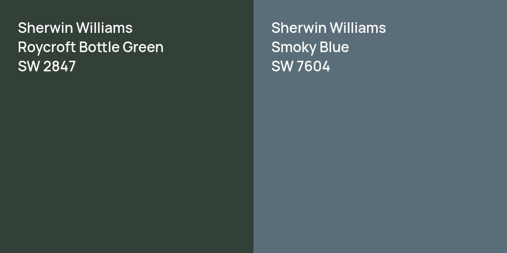 Sherwin Williams Roycroft Bottle Green vs. Sherwin Williams Smoky Blue