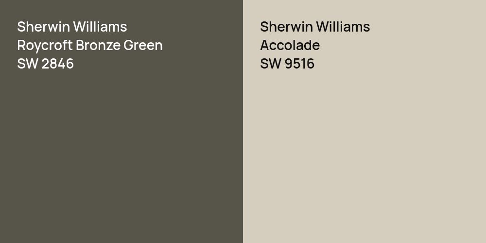 Sherwin Williams Roycroft Bronze Green vs. Sherwin Williams Accolade