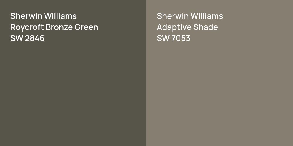 Sherwin Williams Roycroft Bronze Green vs. Sherwin Williams Adaptive Shade