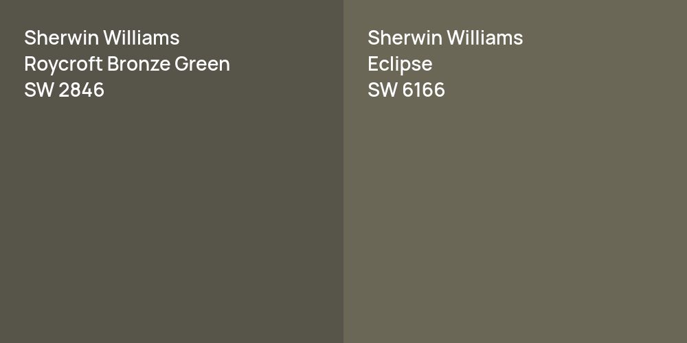 Sherwin Williams Roycroft Bronze Green vs. Sherwin Williams Eclipse