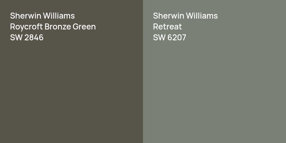 Sherwin Williams Roycroft Bronze Green vs. Sherwin Williams Retreat