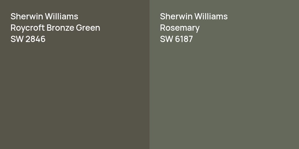 Sherwin Williams Roycroft Bronze Green vs. Sherwin Williams Rosemary