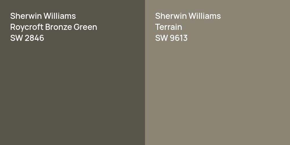 Sherwin Williams Roycroft Bronze Green vs. Sherwin Williams Terrain