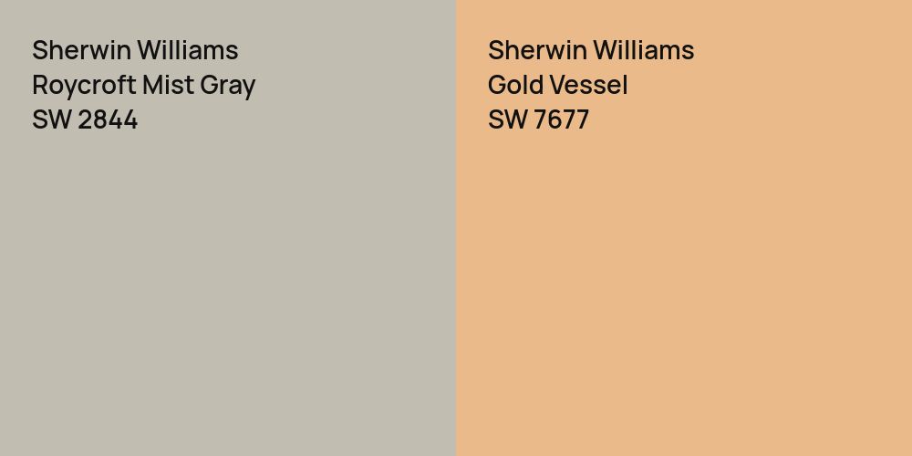 Sherwin Williams Roycroft Mist Gray vs. Sherwin Williams Gold Vessel