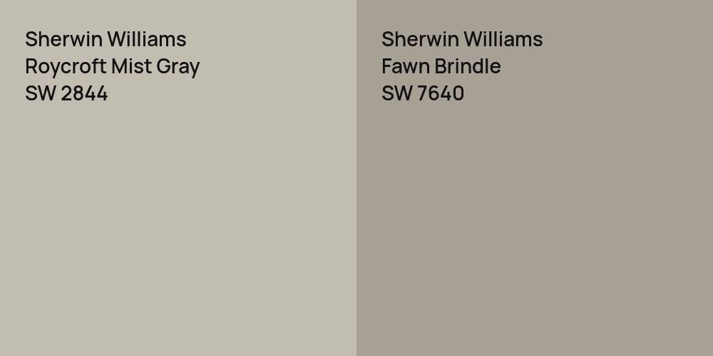 Sherwin Williams Roycroft Mist Gray vs. Sherwin Williams Fawn Brindle