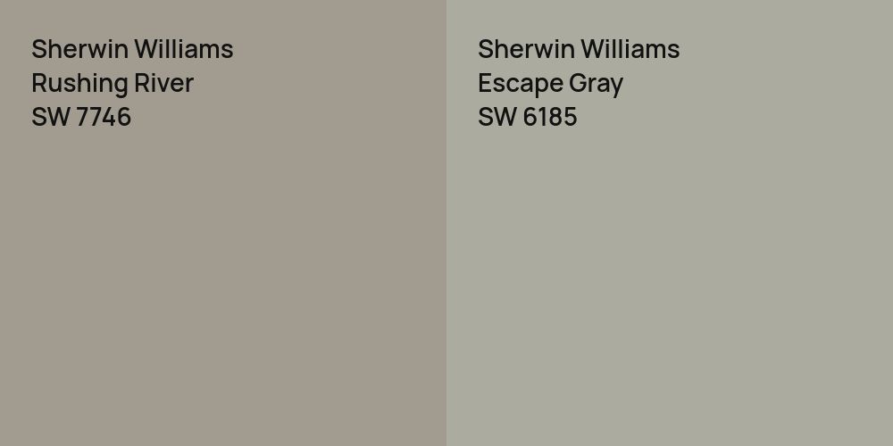 Sherwin Williams Rushing River vs. Sherwin Williams Escape Gray