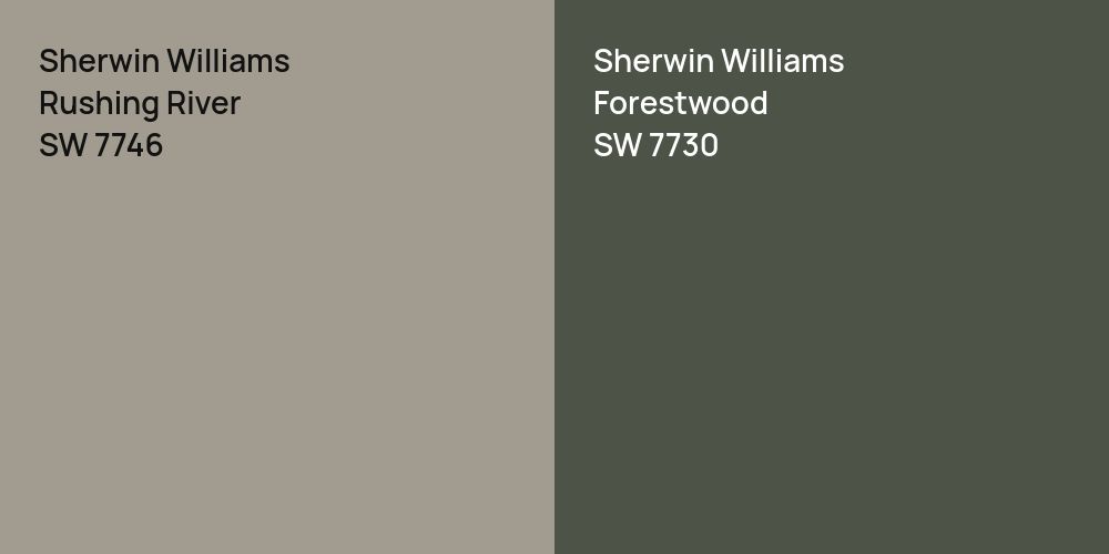 Sherwin Williams Rushing River vs. Sherwin Williams Forestwood