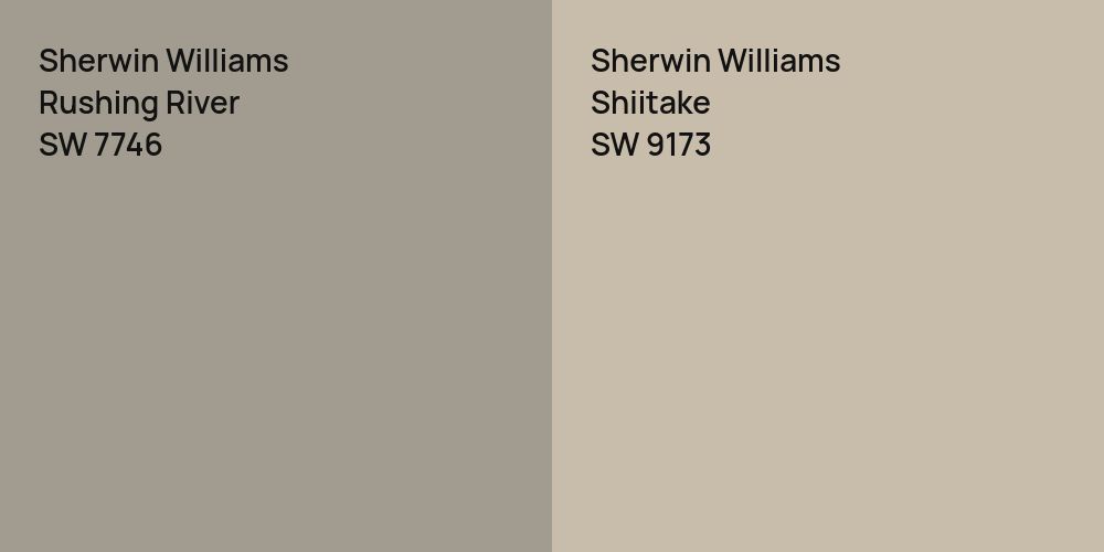 Sherwin Williams Rushing River vs. Sherwin Williams Shiitake