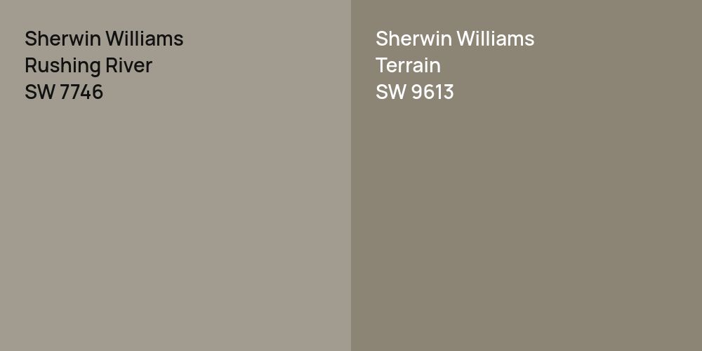 Sherwin Williams Rushing River vs. Sherwin Williams Terrain