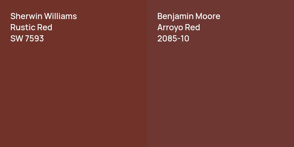 Sherwin Williams Rustic Red vs. Benjamin Moore Arroyo Red