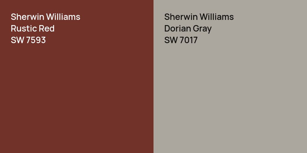 Sherwin Williams Rustic Red vs. Sherwin Williams Dorian Gray