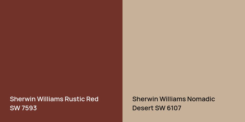 Sherwin Williams Rustic Red vs. Sherwin Williams Nomadic Desert