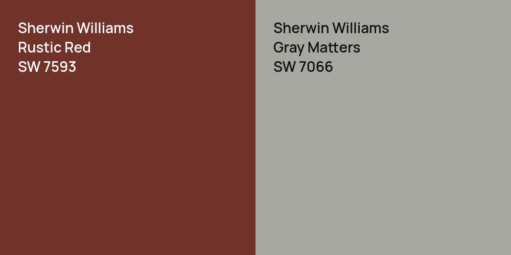 Sherwin Williams Rustic Red vs. Sherwin Williams Gray Matters