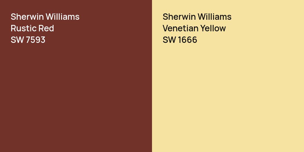 Sherwin Williams Rustic Red vs. Sherwin Williams Venetian Yellow