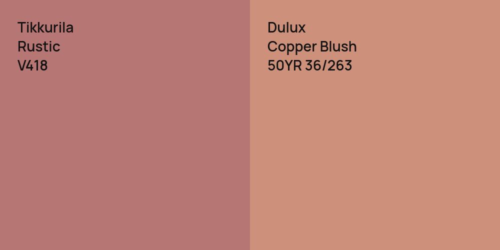 Tikkurila Rustic vs. Dulux Copper Blush