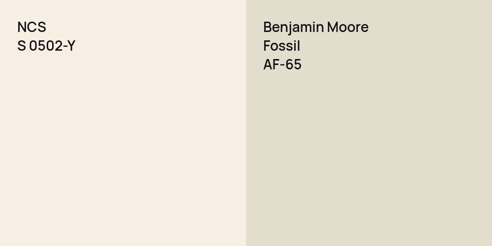 NCS S 0502-Y vs. Benjamin Moore Fossil