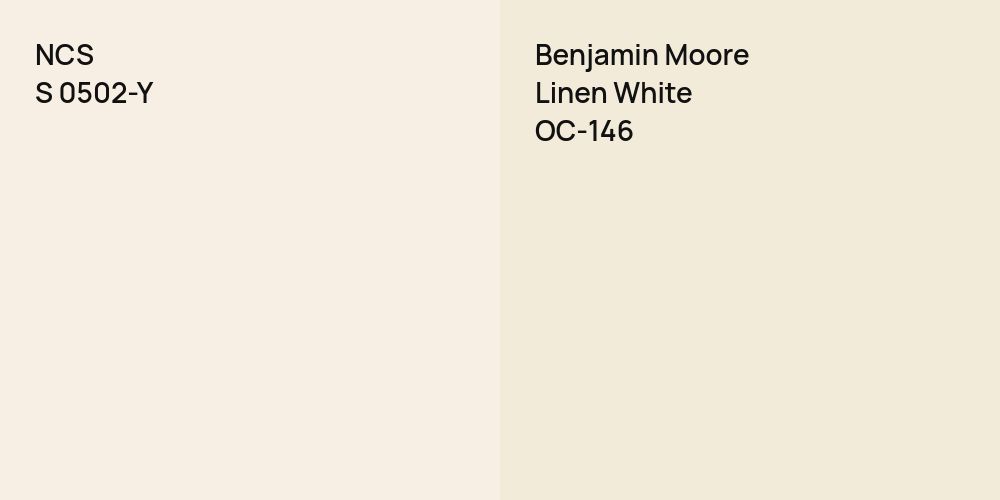 NCS S 0502-Y vs. Benjamin Moore Linen White