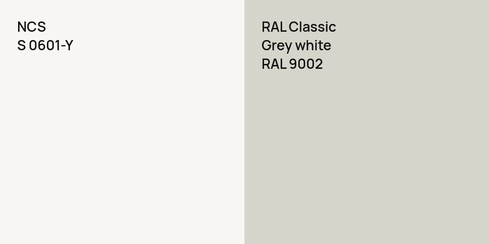 NCS S 0601-Y vs. RAL Classic  Grey white