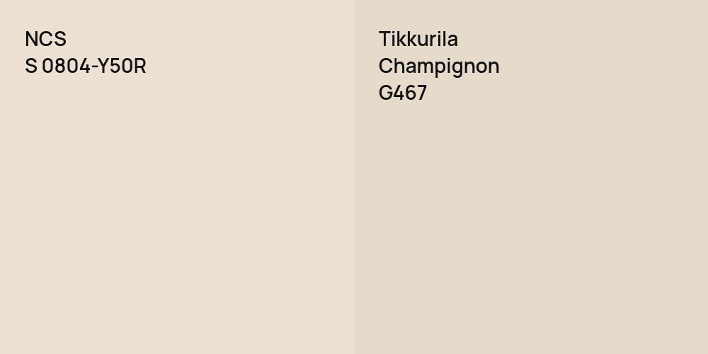 NCS S 0804-Y50R vs. Tikkurila Champignon