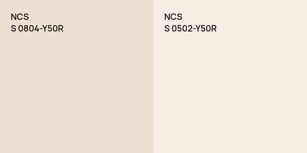 NCS S 0804-Y50R vs. NCS S 0502-Y50R