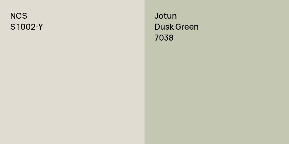 NCS S 1002-Y vs. Jotun Dusk Green