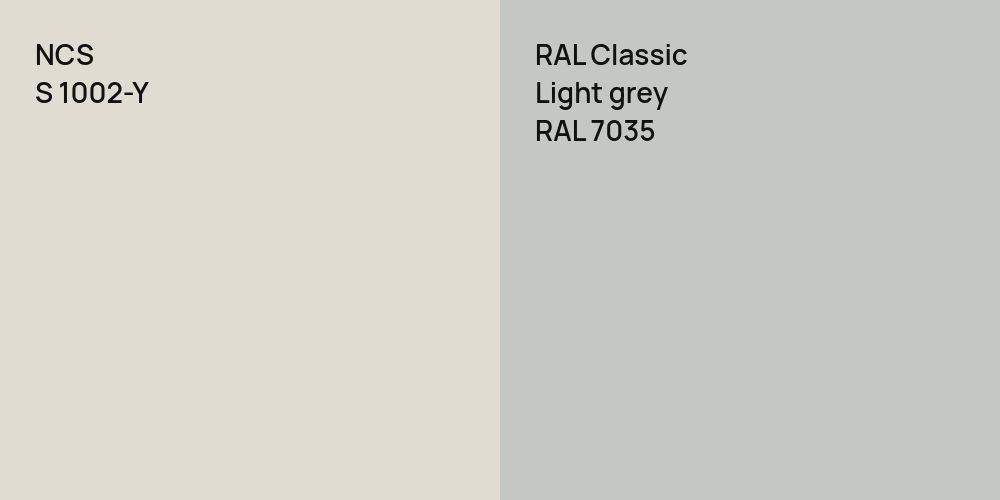 NCS S 1002-Y vs. RAL Classic  Light grey