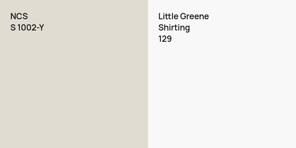 NCS S 1002-Y vs. Little Greene Shirting