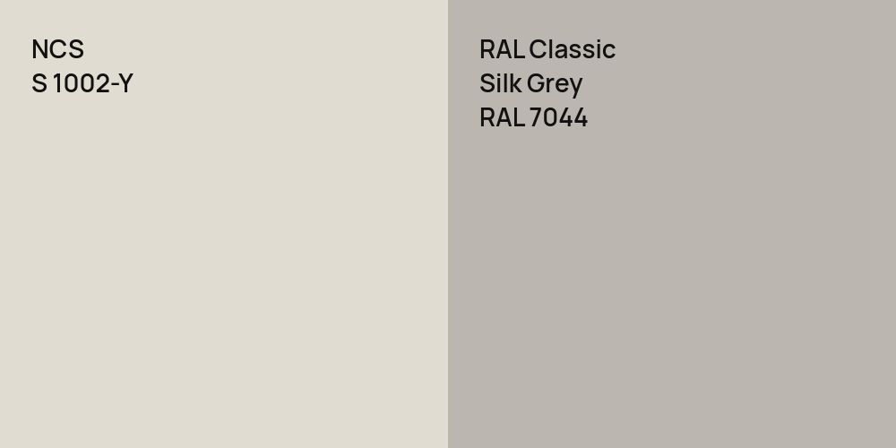 NCS S 1002-Y vs. RAL Classic Silk Grey