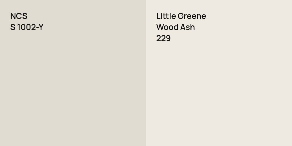 NCS S 1002-Y vs. Little Greene Wood Ash