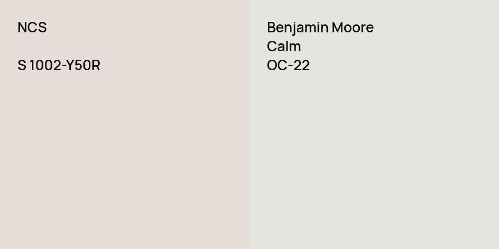 NCS S 1002-Y50R vs. Benjamin Moore Calm