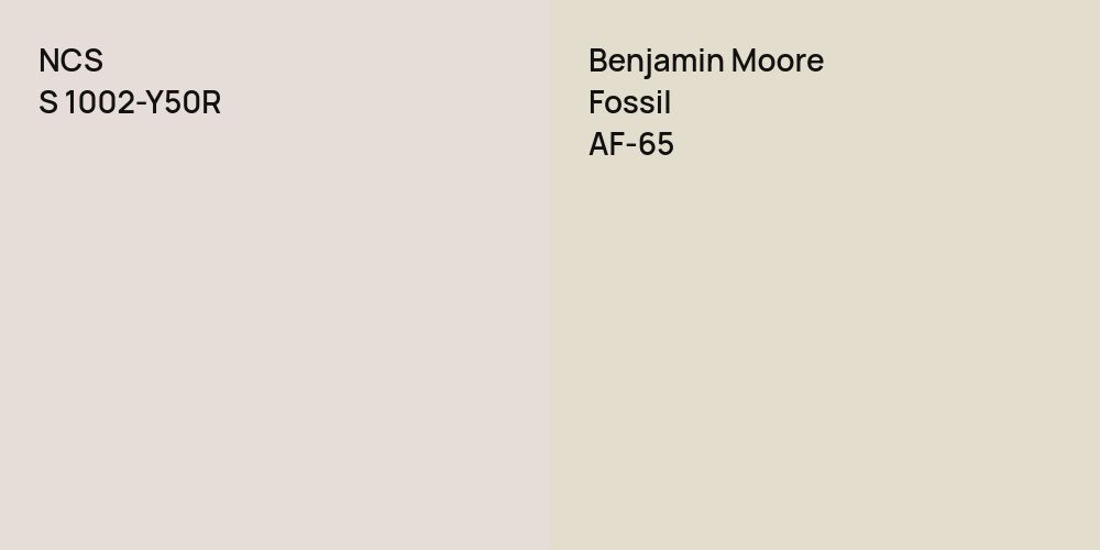 NCS S 1002-Y50R vs. Benjamin Moore Fossil