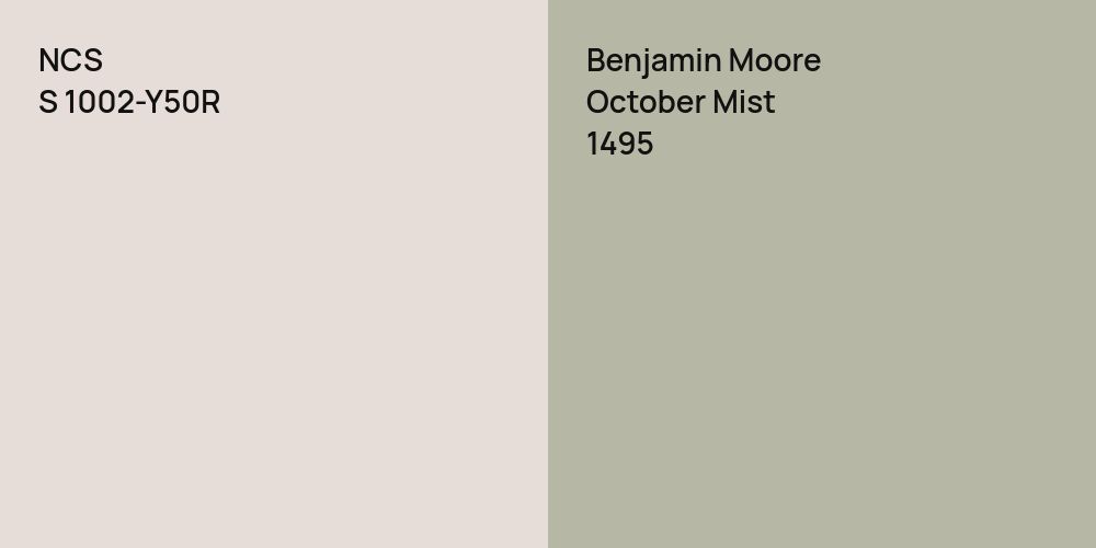 NCS S 1002-Y50R vs. Benjamin Moore October Mist