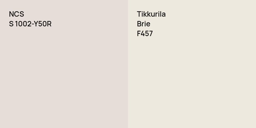 NCS S 1002-Y50R vs. Tikkurila Brie