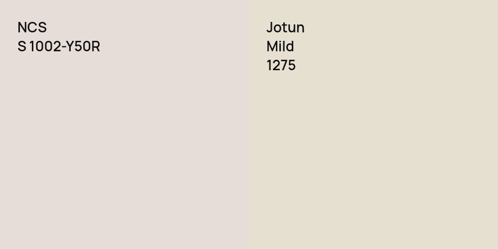 NCS S 1002-Y50R vs. Jotun Mild