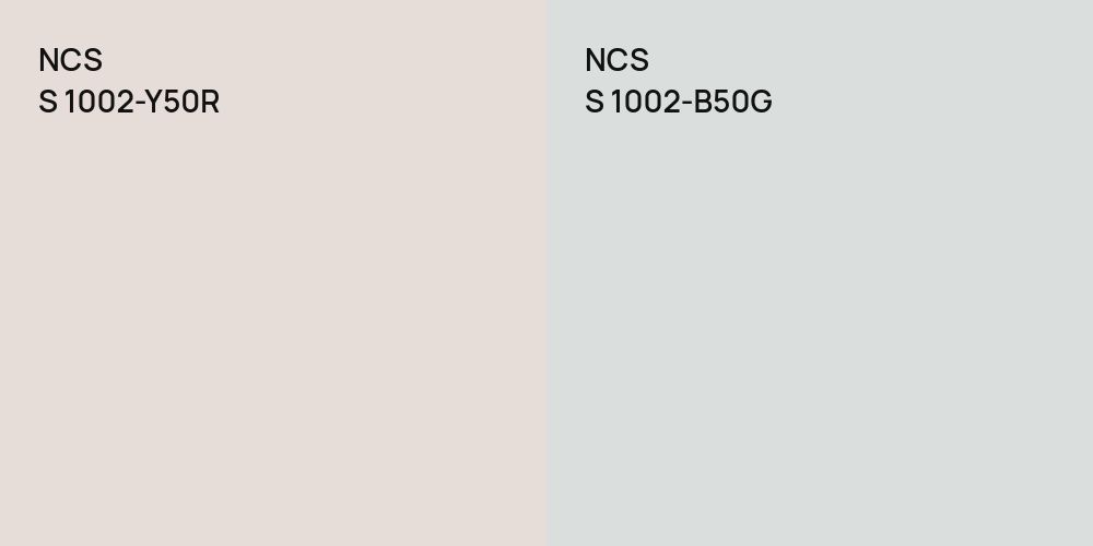 NCS S 1002-Y50R vs. NCS S 1002-B50G