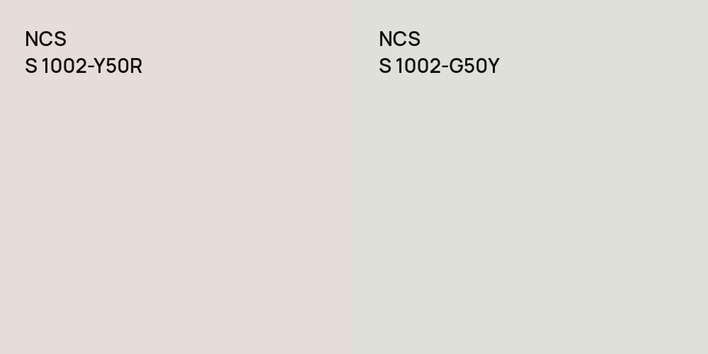 NCS S 1002-Y50R vs. NCS S 1002-G50Y