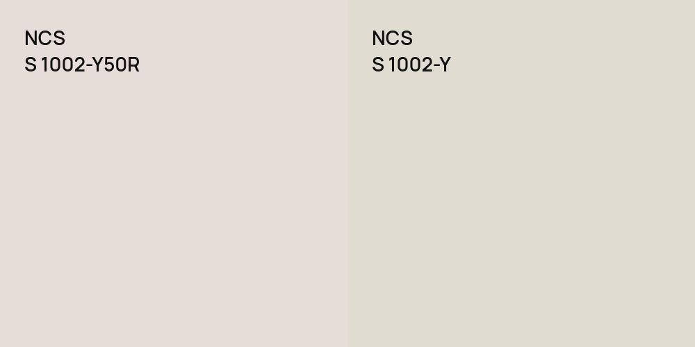 NCS S 1002-Y50R vs. NCS S 1002-Y