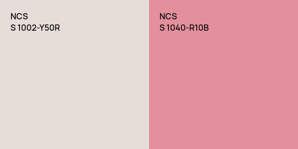 NCS S 1002-Y50R vs. NCS S 1040-R10B