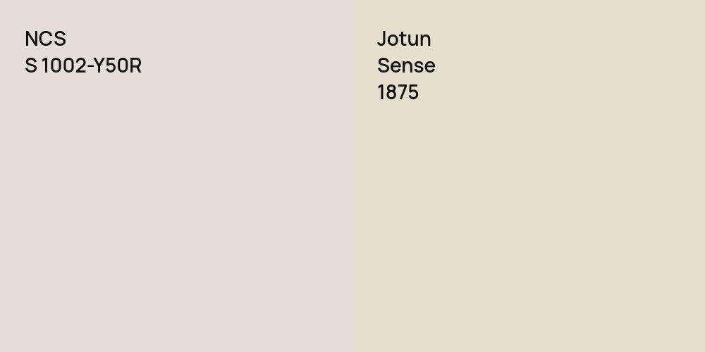 NCS S 1002-Y50R vs. Jotun Sense