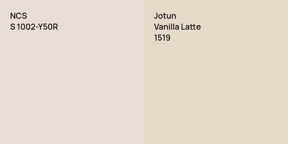 NCS S 1002-Y50R vs. Jotun Vanilla Latte