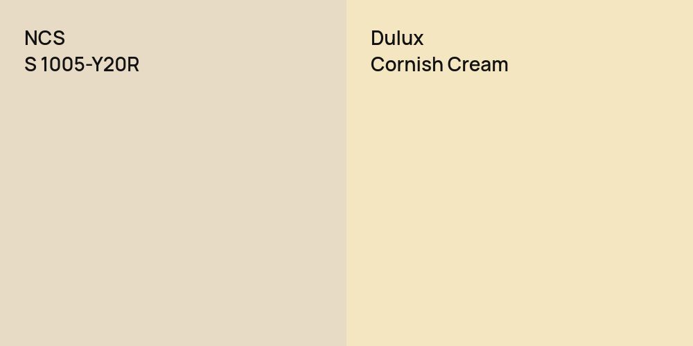 NCS S 1005-Y20R vs. Dulux Cornish Cream