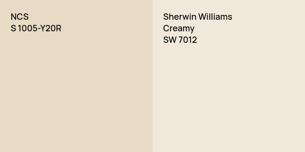 NCS S 1005-Y20R vs. Sherwin Williams Creamy