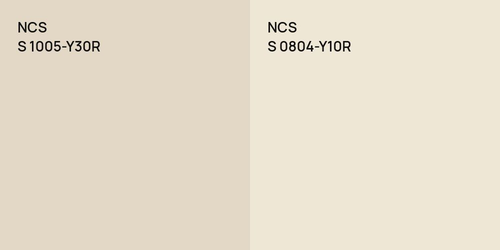 NCS S 1005-Y30R vs. NCS S 0804-Y10R