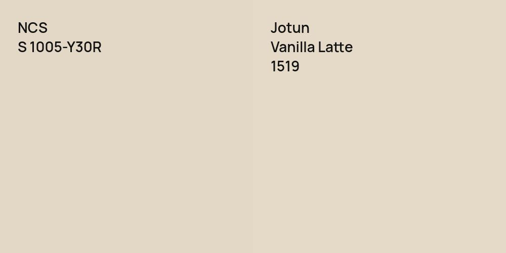 NCS S 1005-Y30R vs. Jotun Vanilla Latte