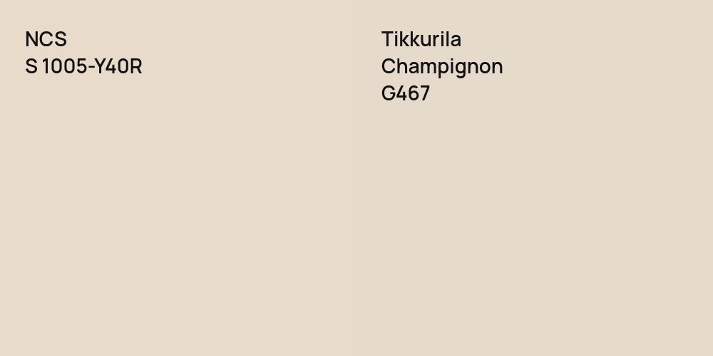 NCS S 1005-Y40R vs. Tikkurila Champignon