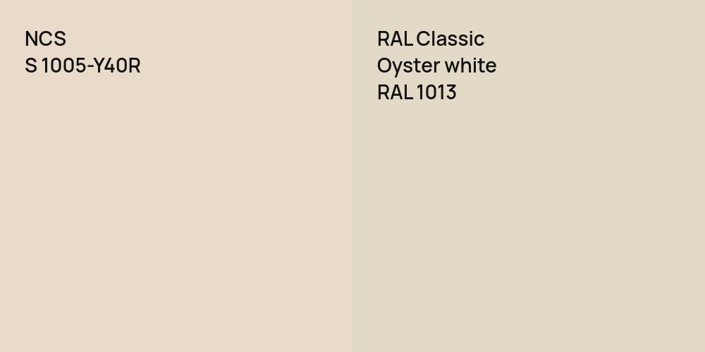 NCS S 1005-Y40R vs. RAL Classic  Oyster white