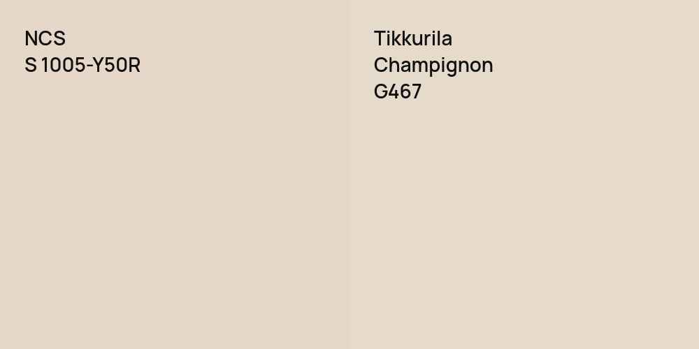 NCS S 1005-Y50R vs. Tikkurila Champignon